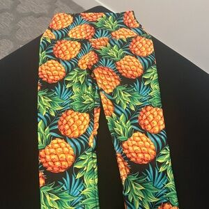 Vibrant Pineapple Print Women's Leggings